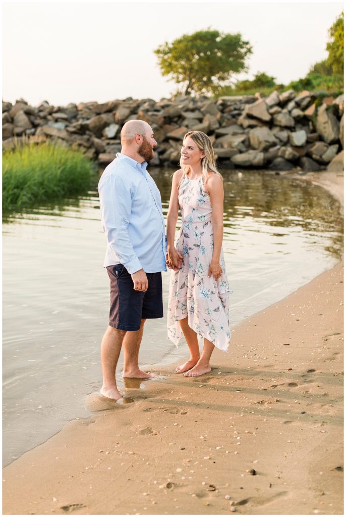 beach engagement sandy hook