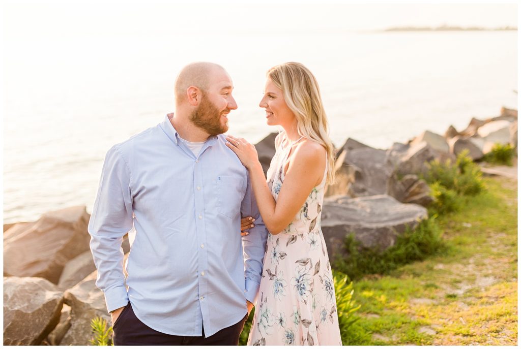 beach engagement sandy hook