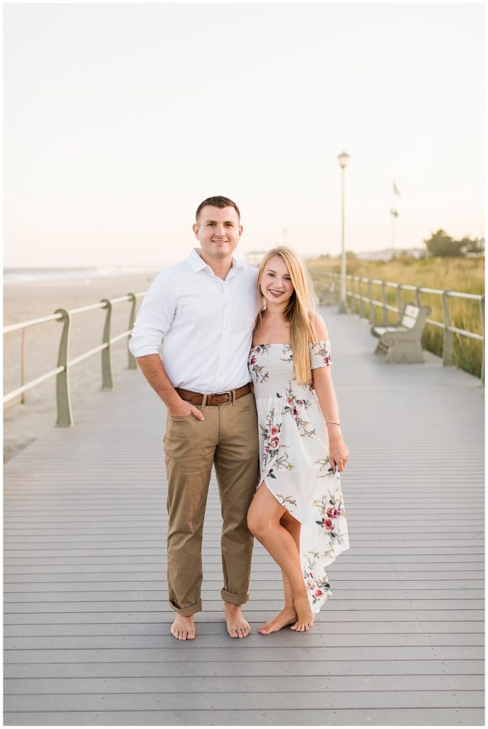 spring lake beach engagement photos