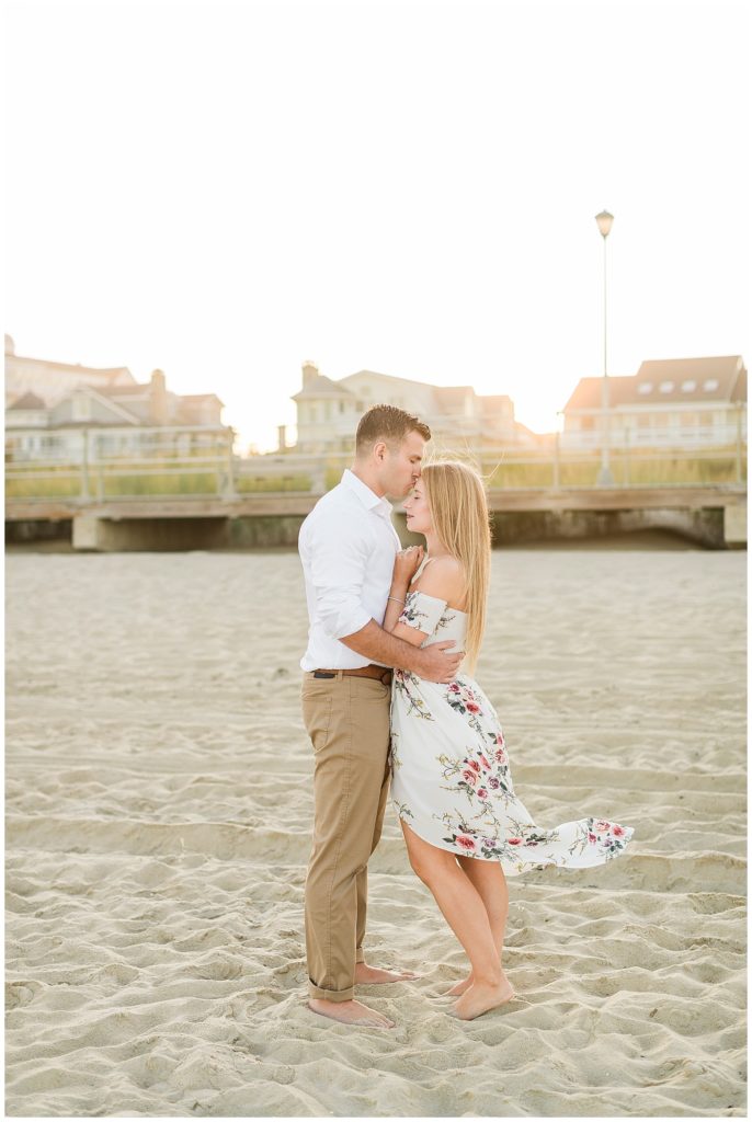 spring lake beach engagement photos