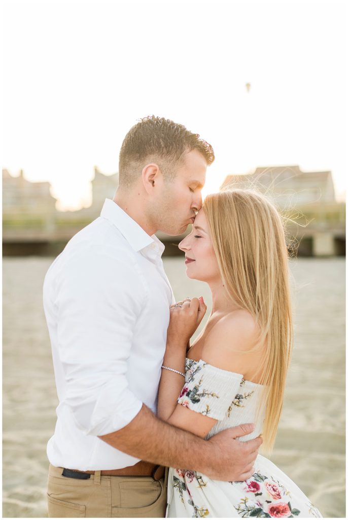 spring lake beach engagement photos