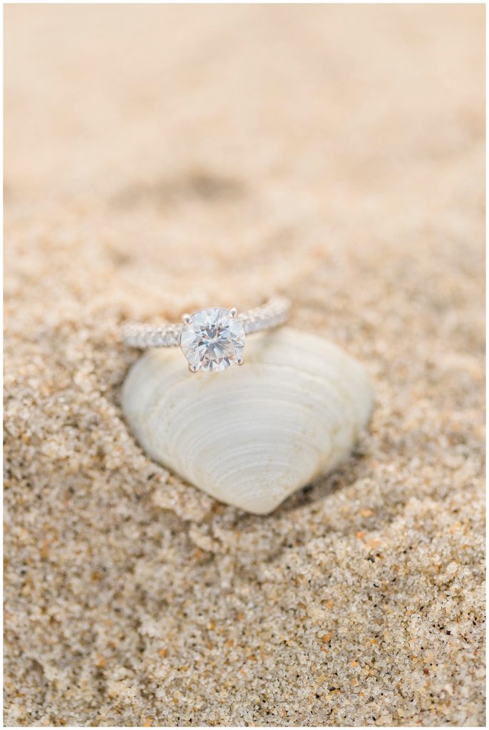 spring lake beach engagement photos