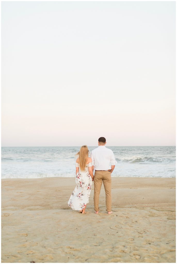 spring lake beach engagement photos