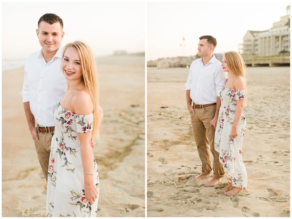 spring lake beach engagement photos