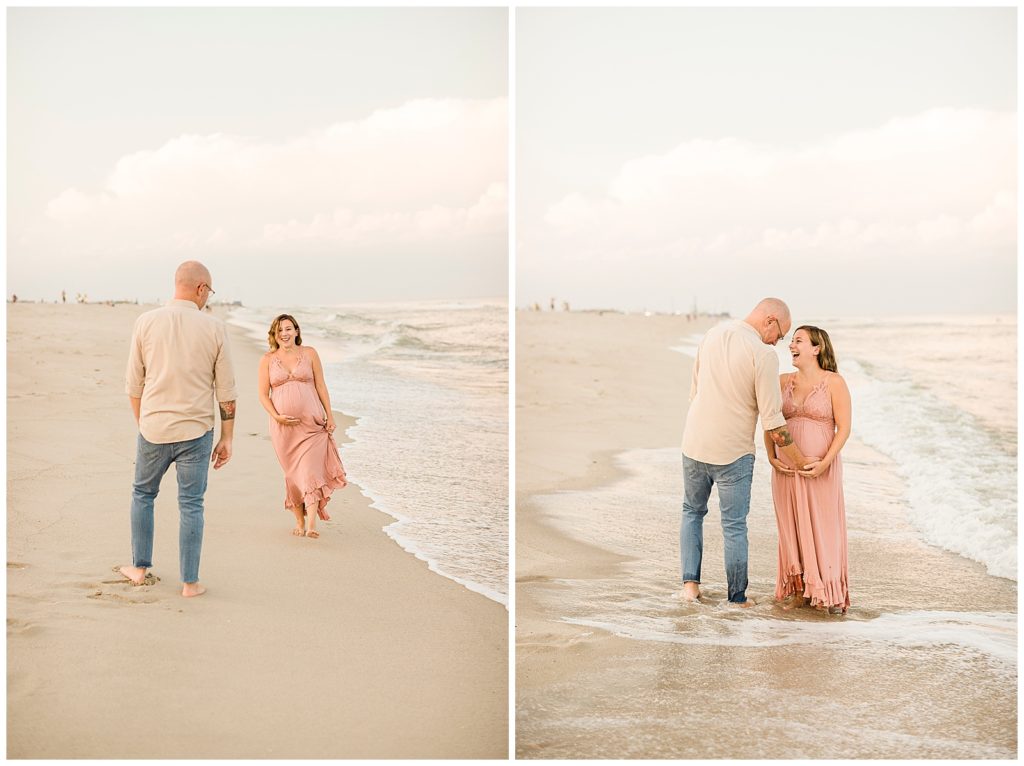 sunset beach maternity photos