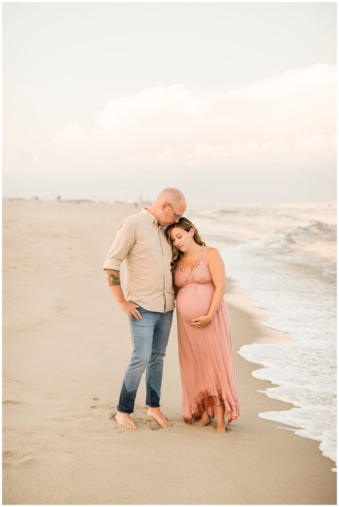 sunset beach maternity photos