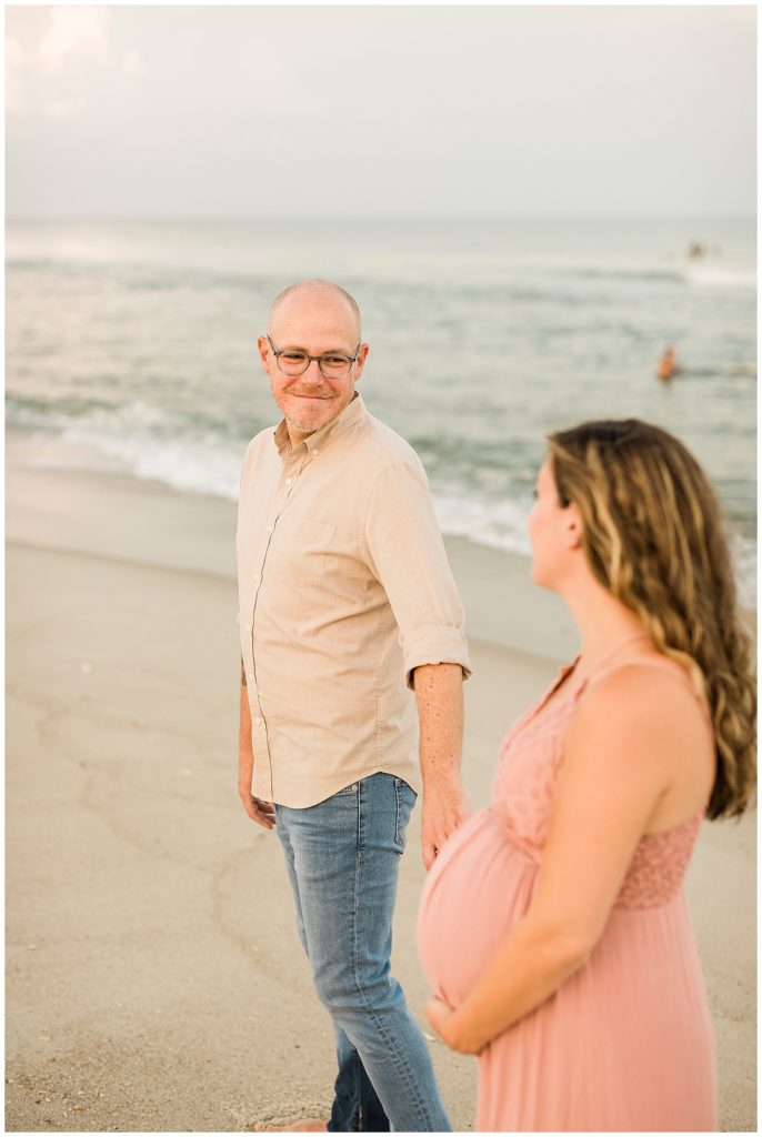 sunset beach maternity photos