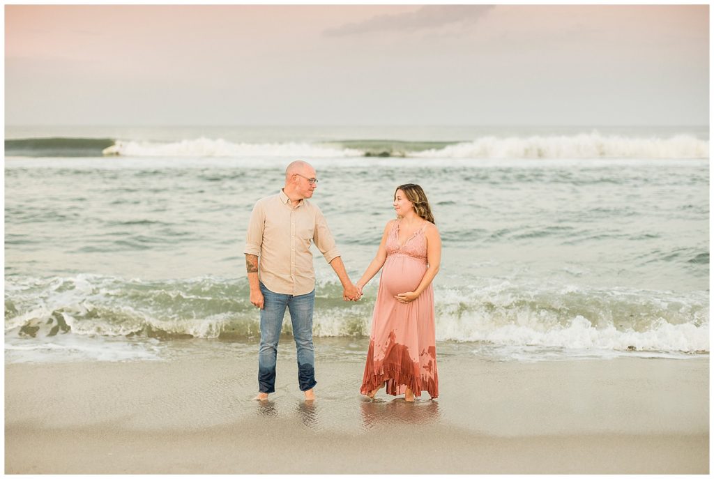 sunset beach maternity photos