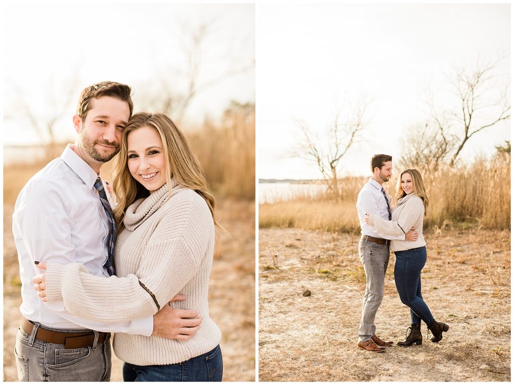 engagement session in nj marshes