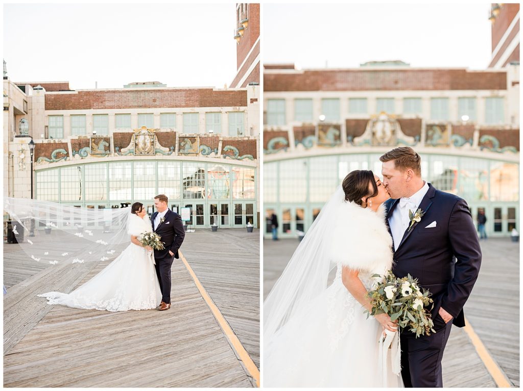 bridal party photos Asbury Park boardwalk