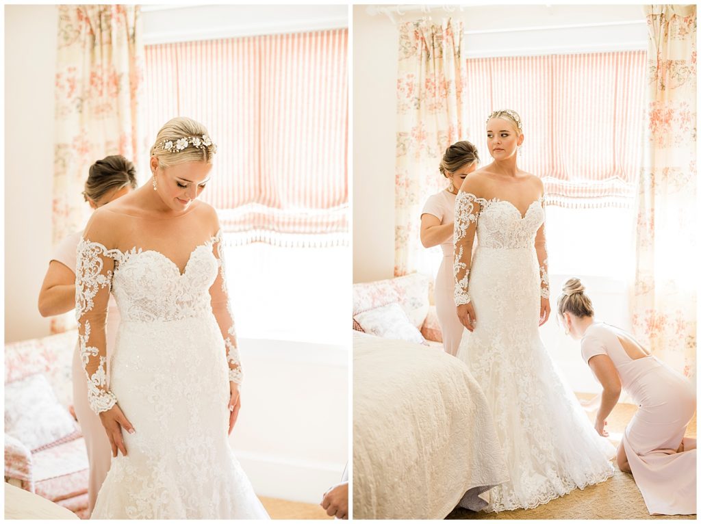 illusion gown with long sleeves