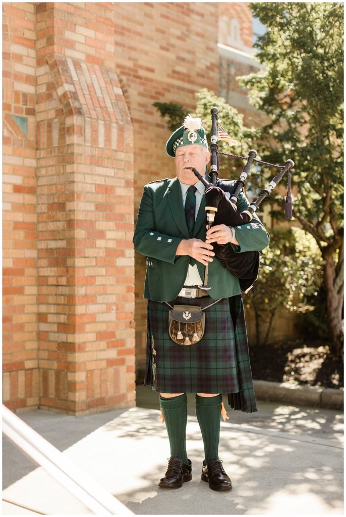 bag piper at wedding