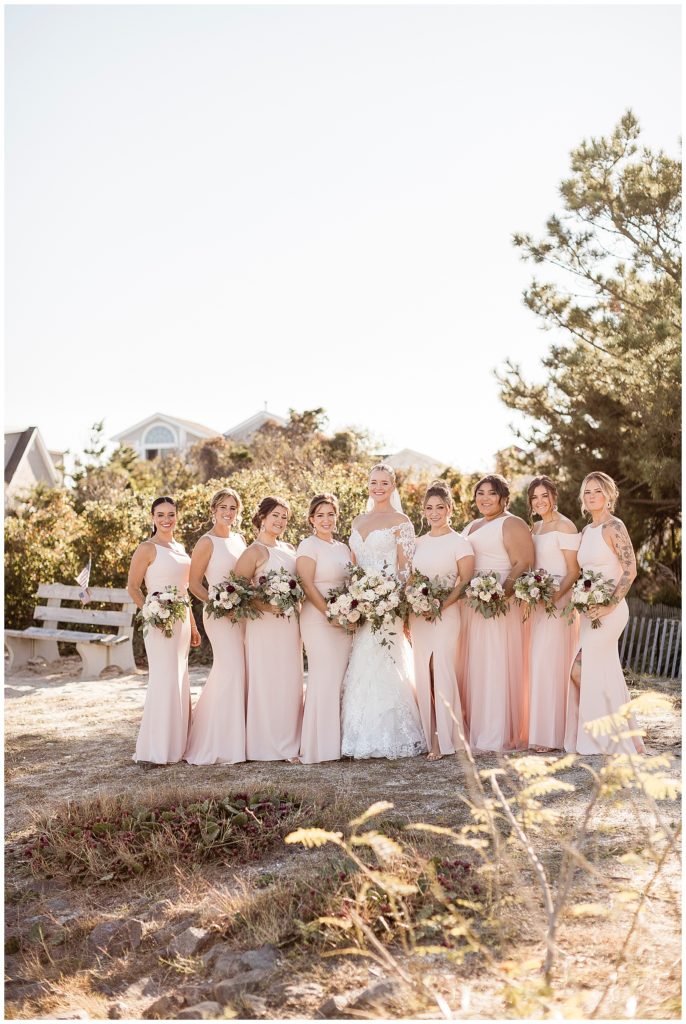 blush bridesmaid gowns