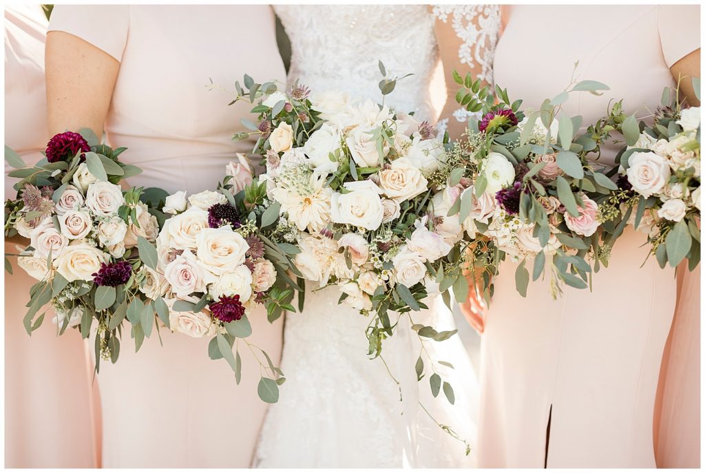 blush bridesmaid gowns