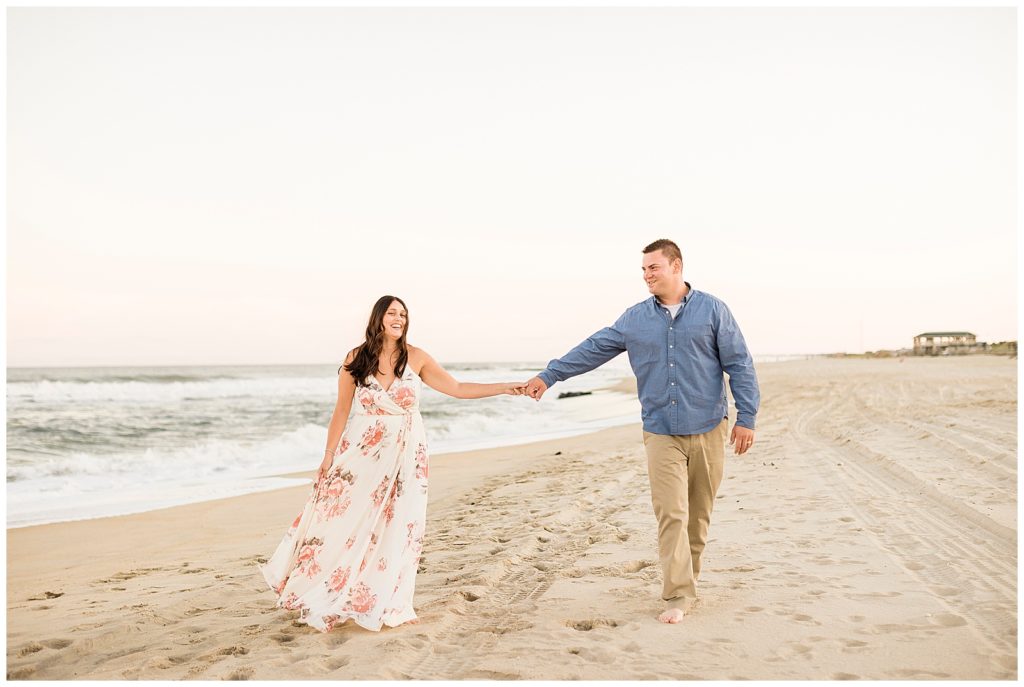 spring lake beach engagement 