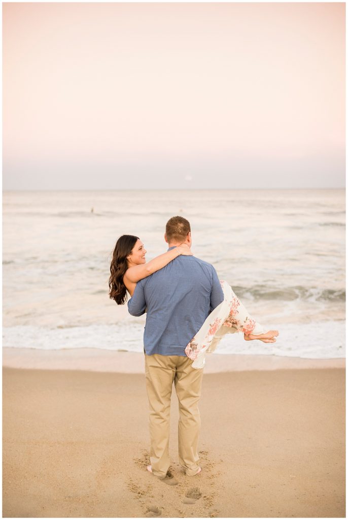 spring lake beach engagement 