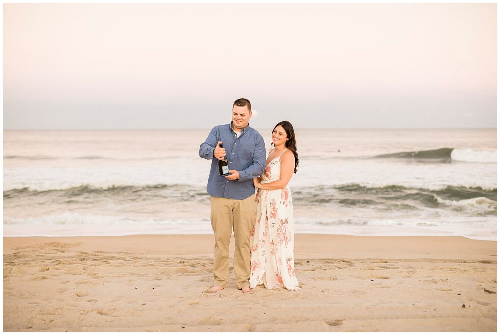 spring lake beach engagement 