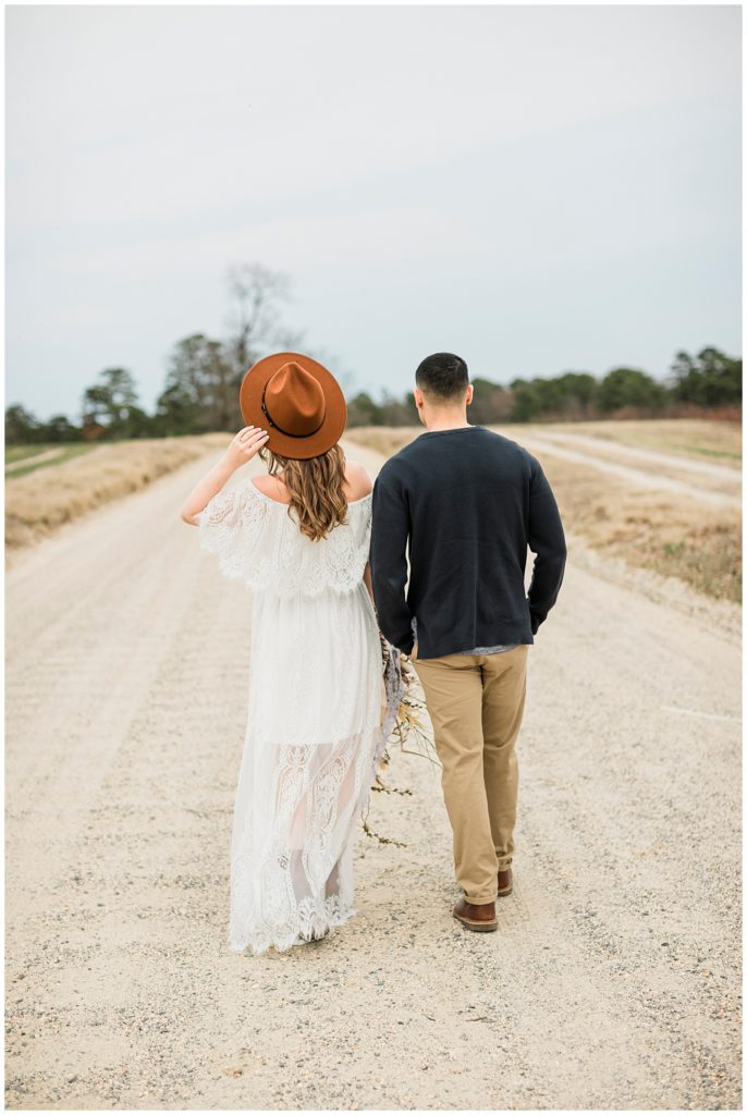 engagement session with hat