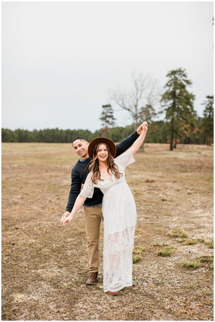 engagement session in a field