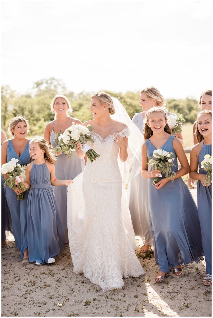 light blue bridesmaid gowns