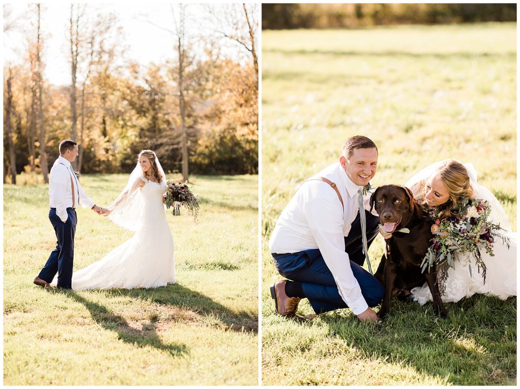 groom with suspenders