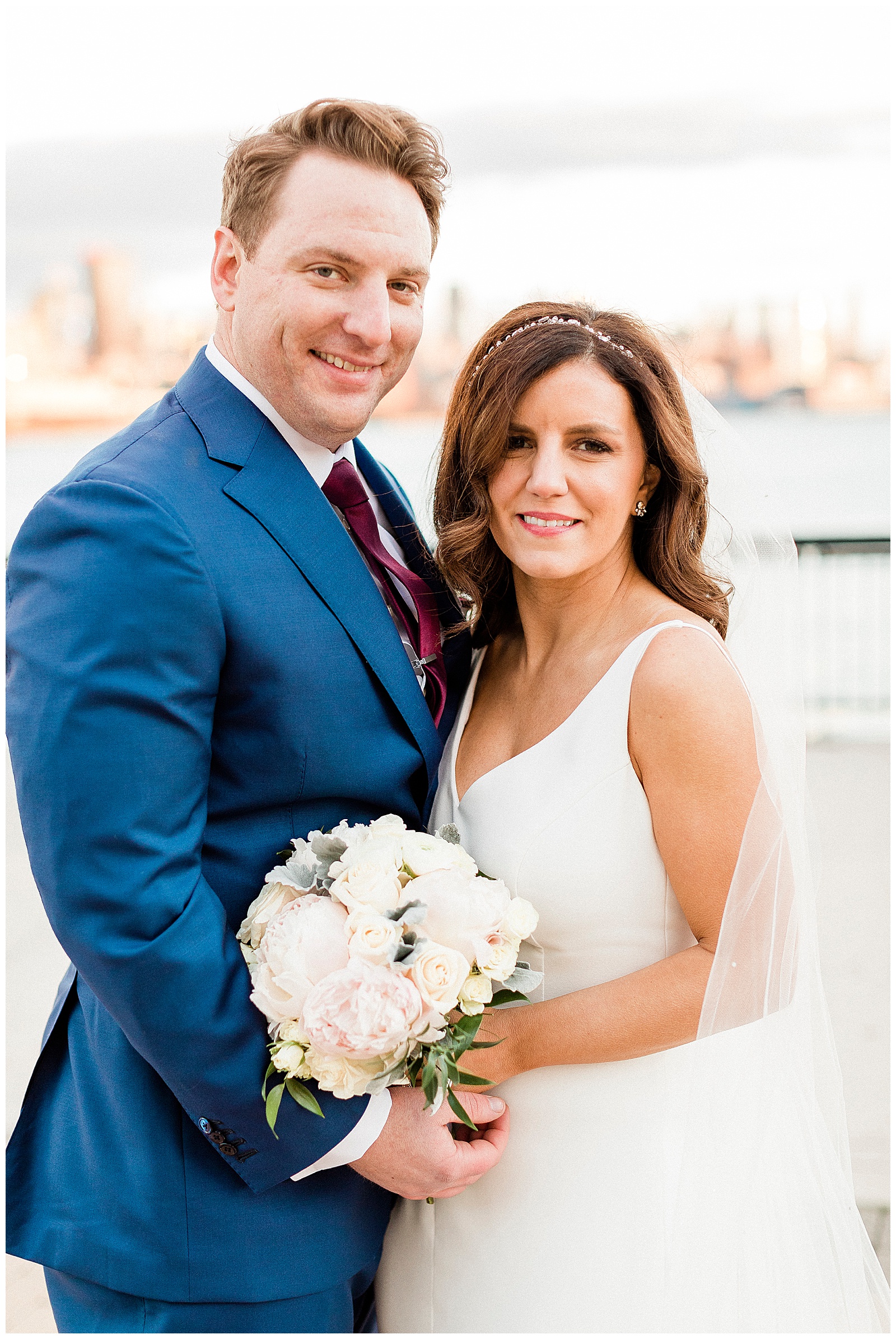 Hoboken Wedding Photos with Skyline