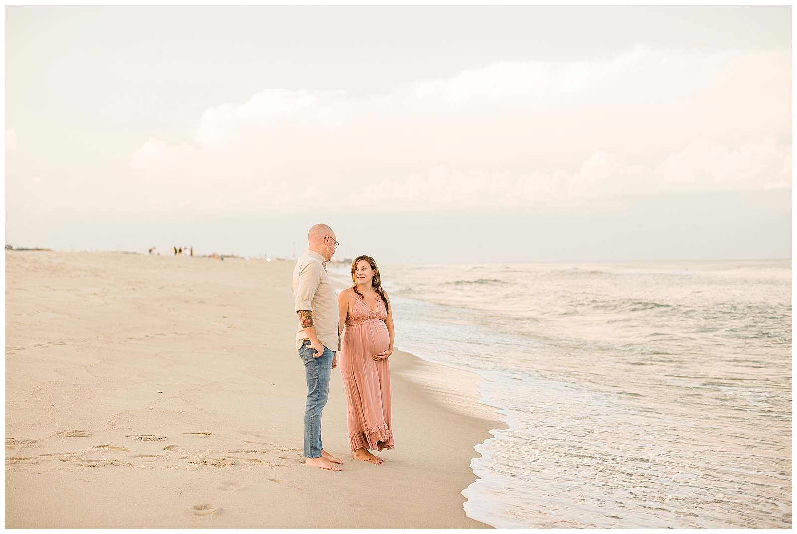 sunset beach maternity photos