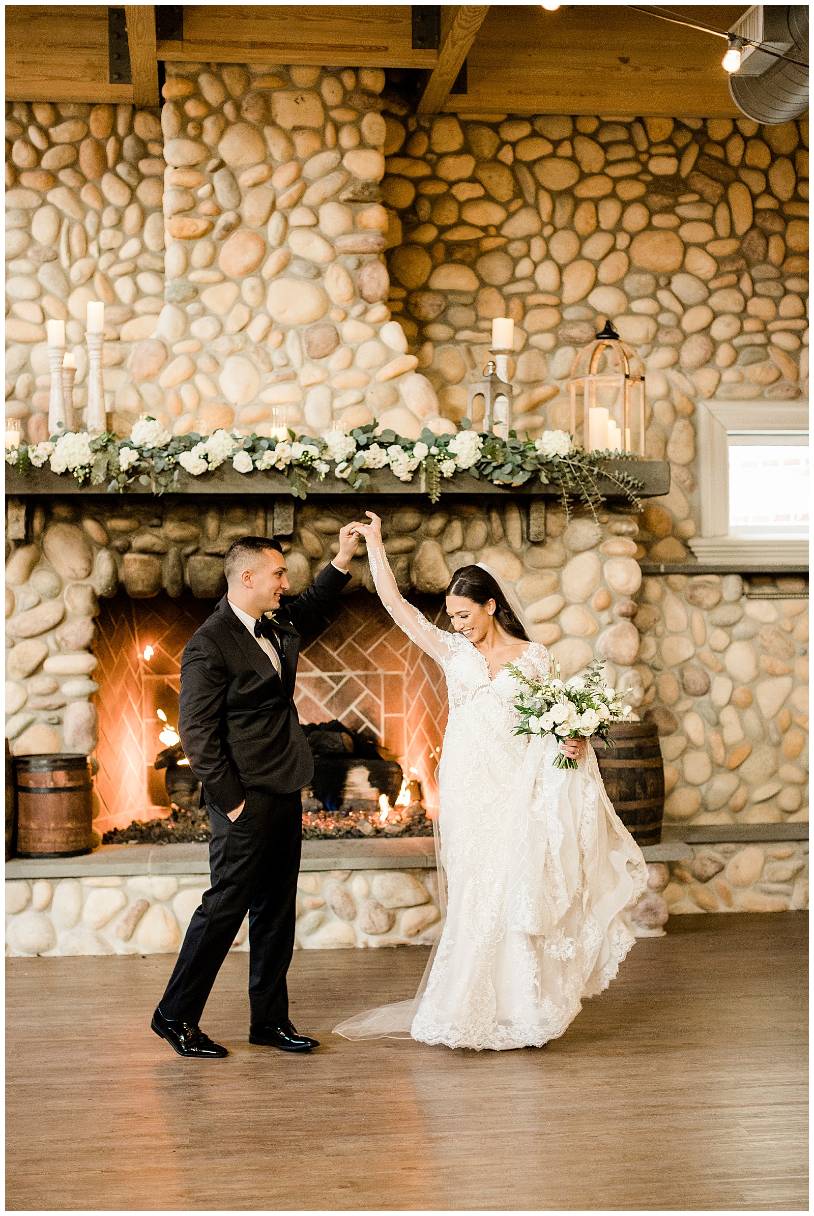 winter evening wedding